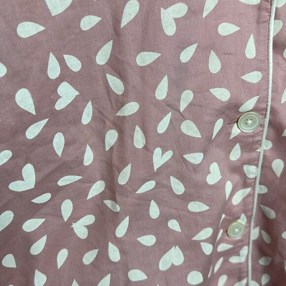 Madewell pink and cream pj top size small button front with pocket - Picture 2 of 4